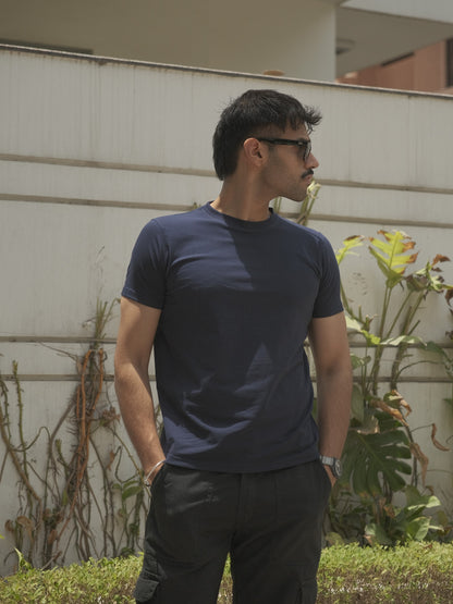 Basic Slim Fit T-shirt - Blackberry Navy