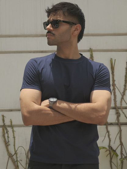 Basic Slim Fit T-shirt - Blackberry Navy